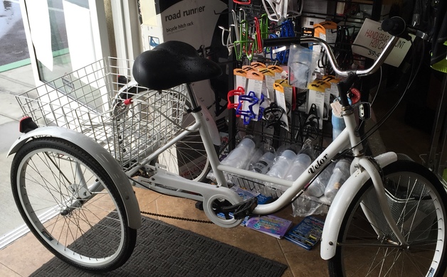 Donated trike available at Q Bikes for sale $149 in Clairemont. (Clairemont Times photo) 