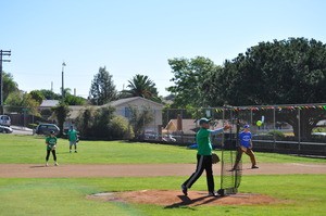Link Lincavage 92, pitching in the New Coast Senior Softball League 