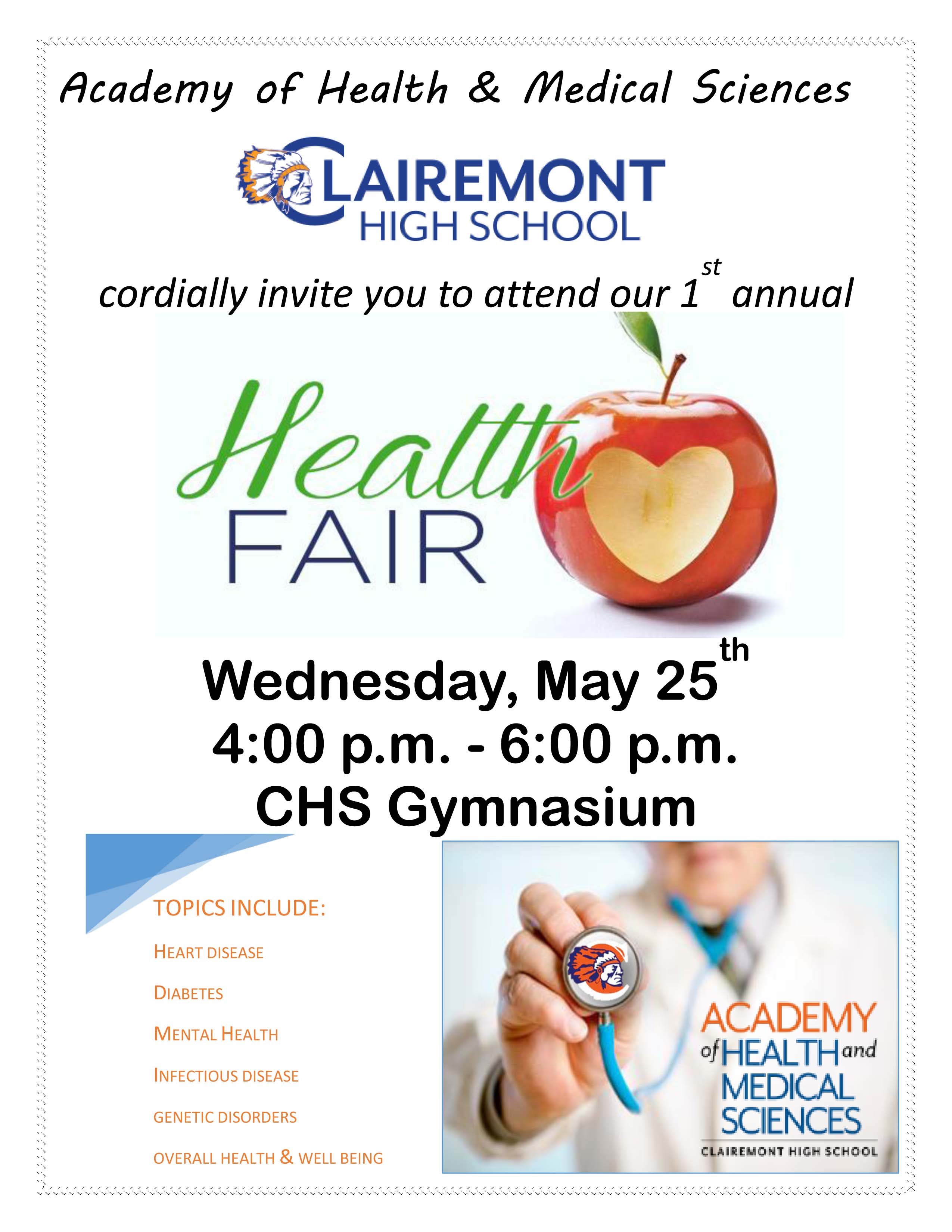 Clairemont High School 9th Graders Hosting Community Health Fair The