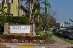 Coral Bay Apartments in Clairemont at Clairemont Drive & Calle Neil East to Cowley Way