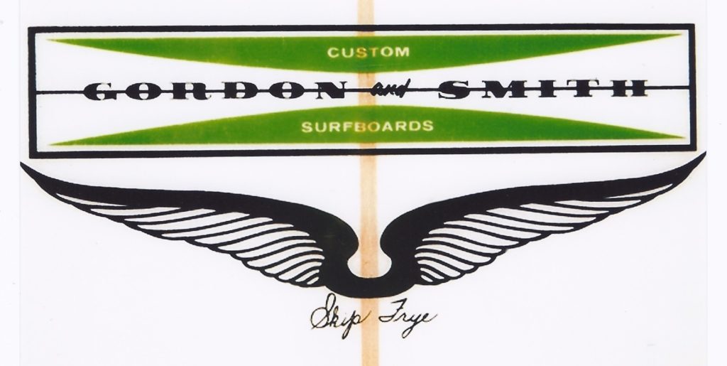Skip Frye and Gordon & Smith surfboard logo (courtesy Skip Frye)